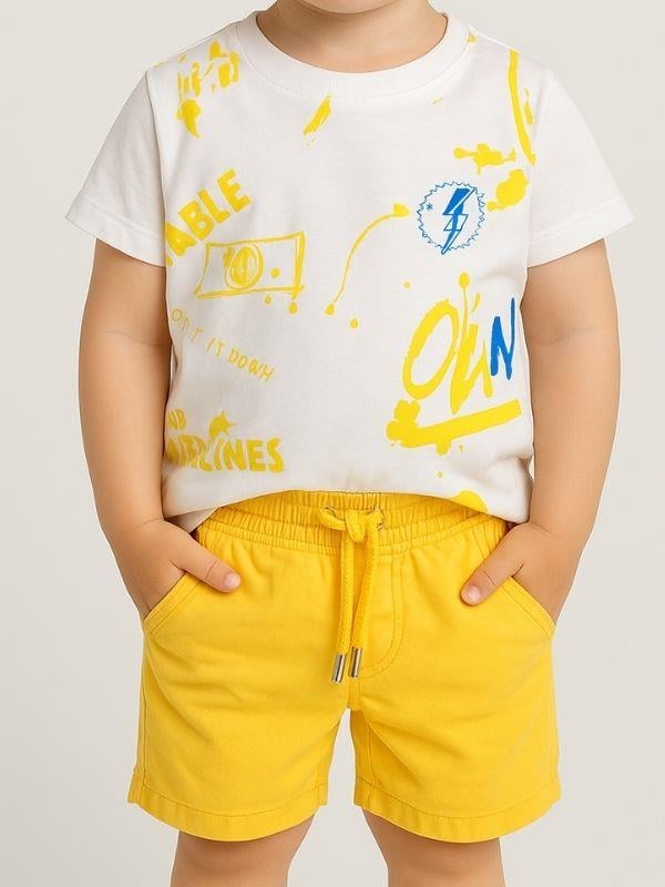 Erkek Çocuk Beli Lastikli Cepli Şort