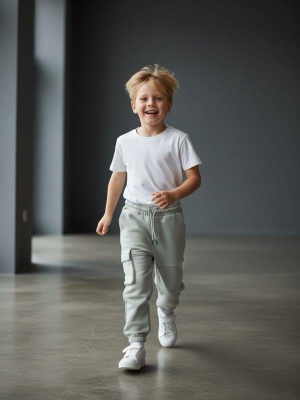 Erkek Çocuk Beli Paçası Lastikli Kargo Cepli Eşofman Alt