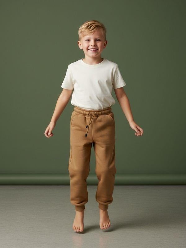 Erkek Çocuk Beli Paçası Lastikli Şardonlu Eşofman Altı