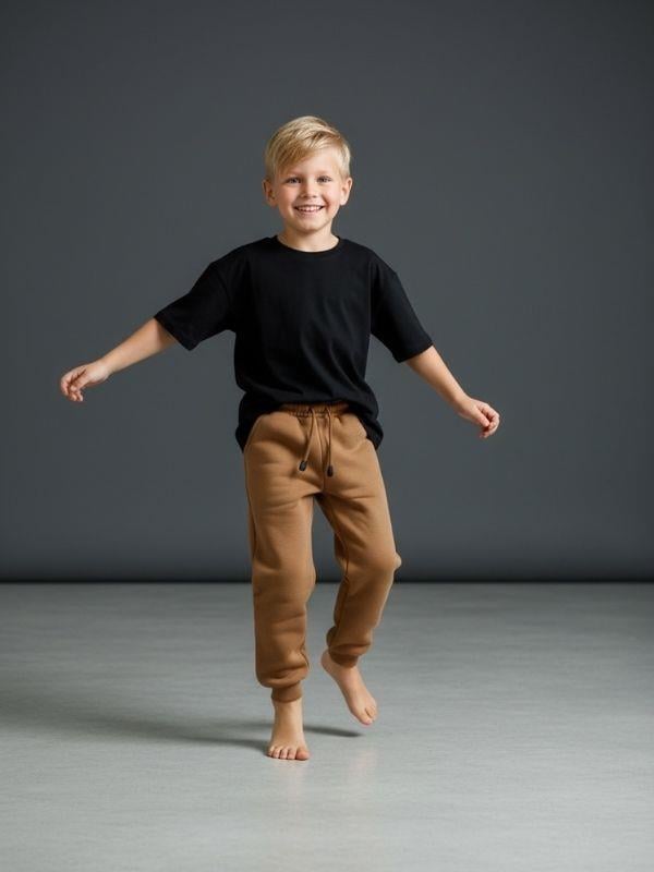 Erkek Çocuk Beli Paçası Lastikli Şardonlu Eşofman Altı