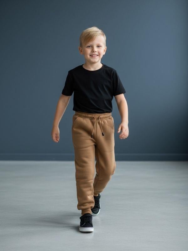 Erkek Çocuk Beli Paçası Lastikli Şardonlu Eşofman Altı