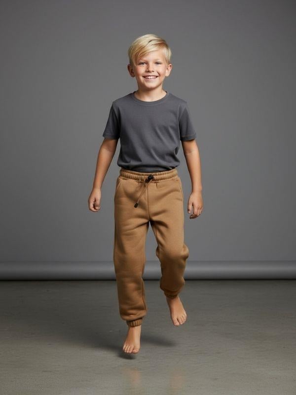 Erkek Çocuk Beli Paçası Lastikli Şardonlu Eşofman Altı