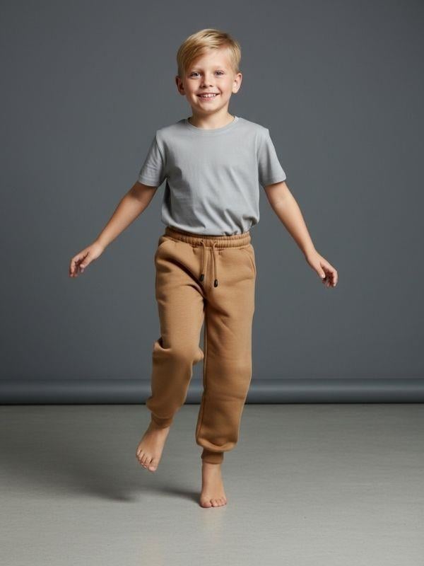 Erkek Çocuk Beli Paçası Lastikli Şardonlu Eşofman Altı