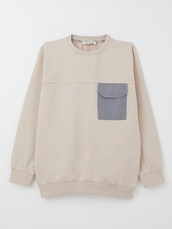 Erkek Çocuk Cep Detaylı Pamuklu İnce Sweatshirt