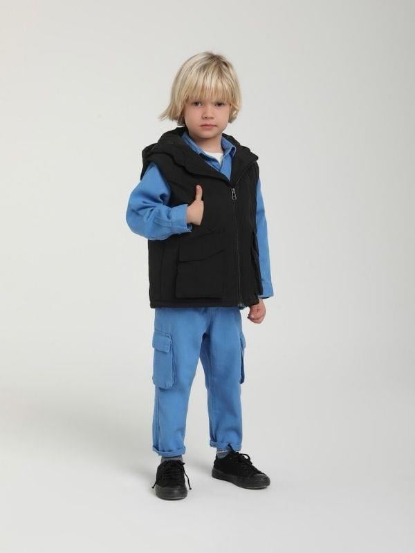 Erkek Çocuk Cepli Kapüşonlu Ceket
