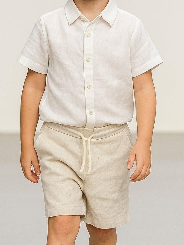 Erkek Çocuk Cepli Keten Şort