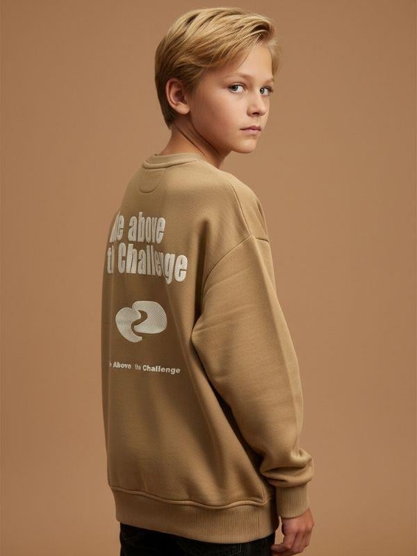 Erkek Çocuk Challenge Yazılı Tasarım Sweatshirt