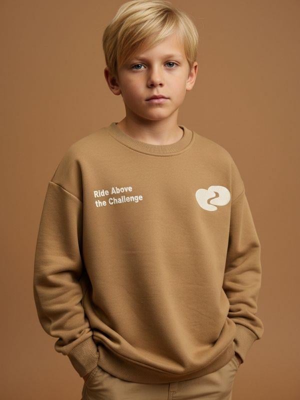 Erkek Çocuk Challenge Yazılı Tasarım Sweatshirt