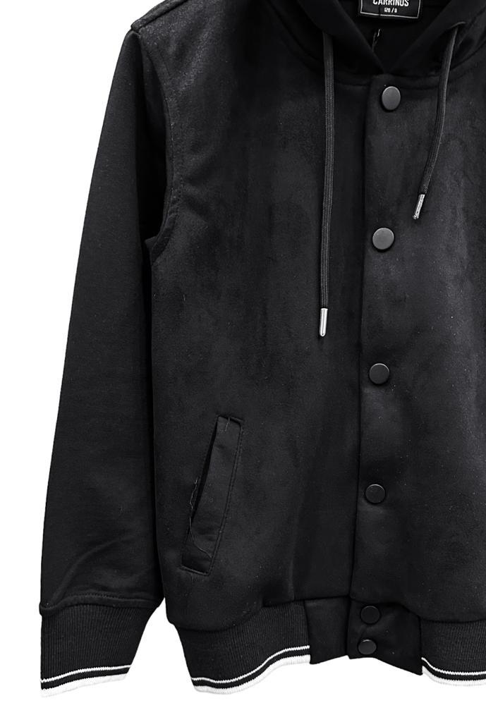 Erkek Çocuk Çıt Çıt Düğmeli Nubuk Kapüşonlu Hırka