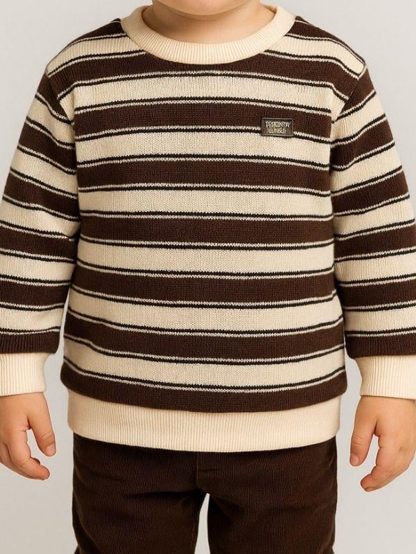 Erkek Çocuk Çizgili Kalın Triko