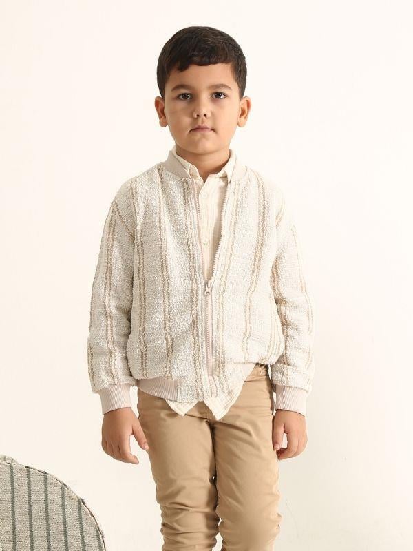 Erkek Çocuk Çizgili Örme Ceket