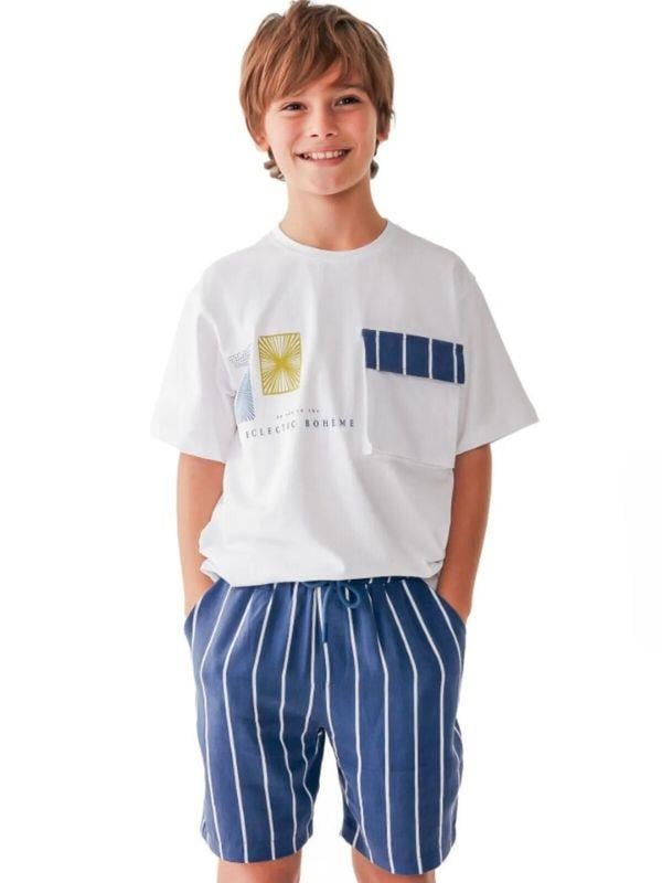 Erkek Çocuk Çizgili Pamuklu Şort