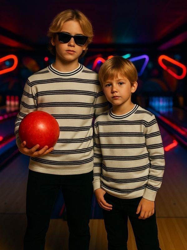 Erkek Çocuk Çizgili Uzun Kollu Triko T-shirt