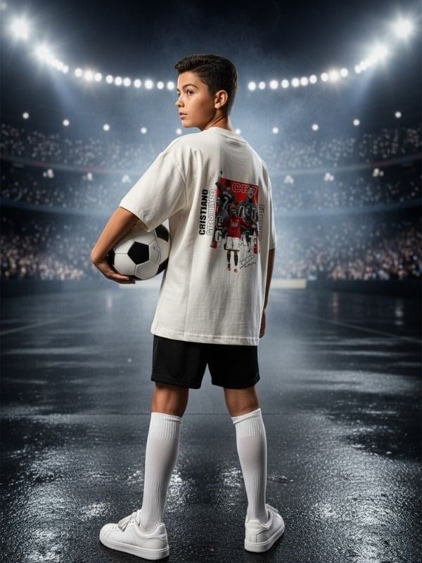 Erkek Çocuk Cristiano Ronaldo Baskılı T-shirt