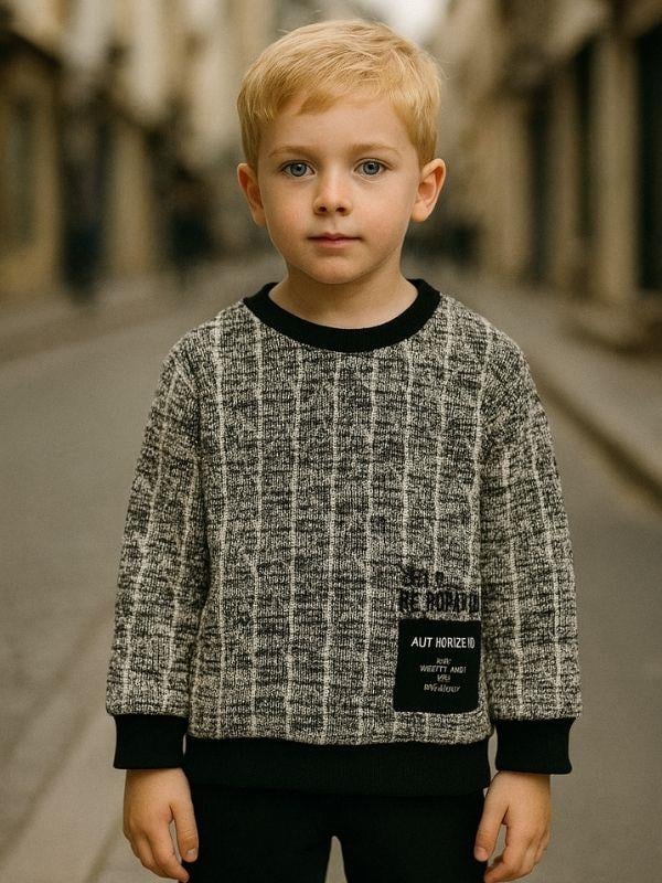 Erkek Çocuk Desenli Bürümcük Kazak