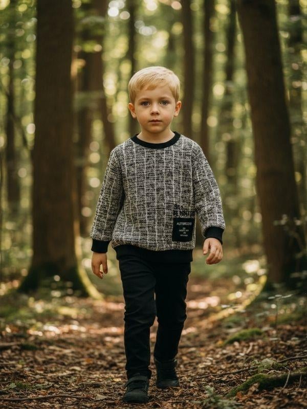 Erkek Çocuk Desenli Bürümcük Kazak