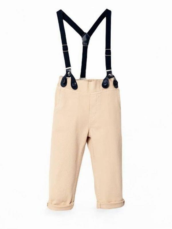 Erkek Çocuk Desenli Gömlek Papyon Askılı Pantolon Takım