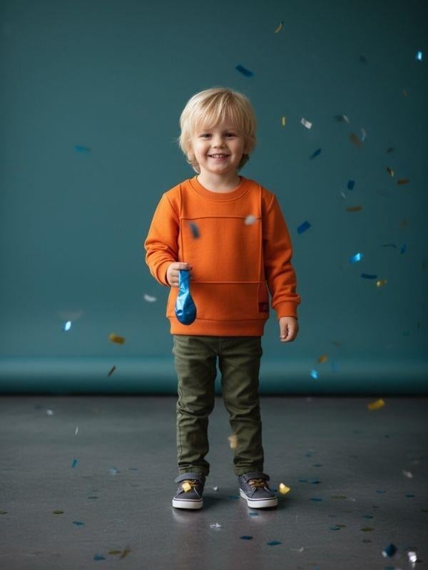 Erkek Çocuk Dikiş Detaylı Bisiklet Yaka Sweatshirt