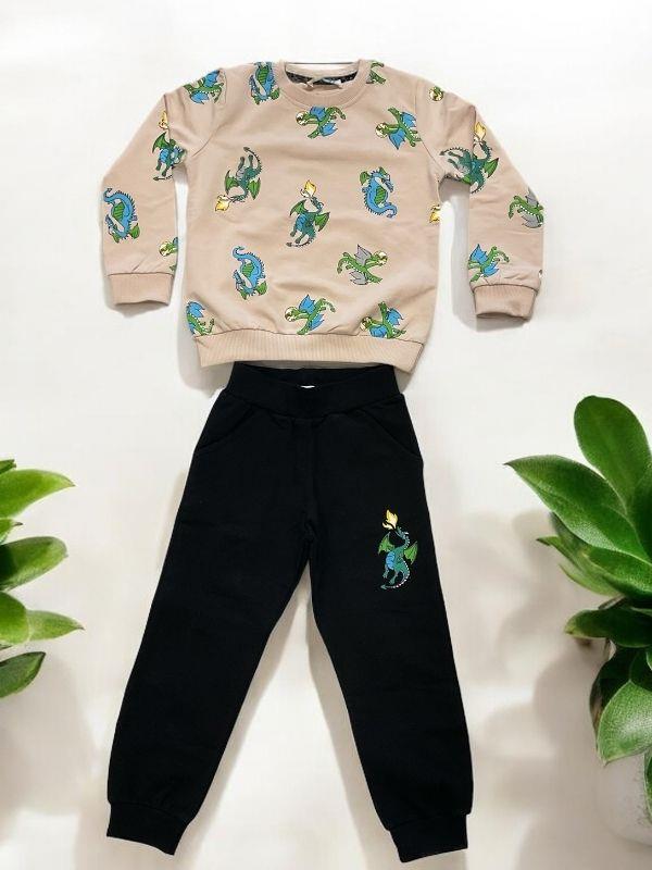 Erkek Çocuk Dinazor Baskılı Eşofman Takım