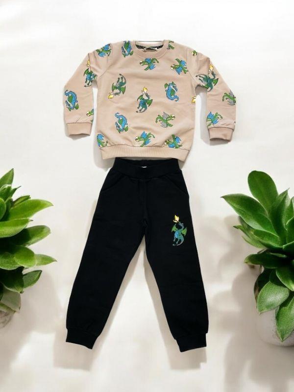 Erkek Çocuk Dinazor Baskılı Eşofman Takım