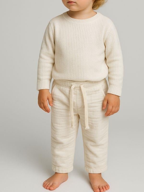 Erkek Çocuk Dokuma Beli Lastikli Pantolon
