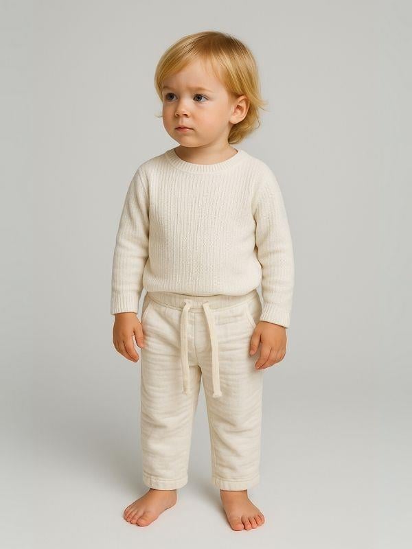Erkek Çocuk Dokuma Beli Lastikli Pantolon