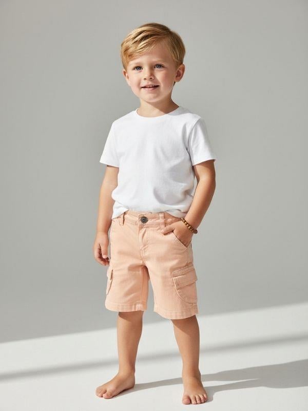 Erkek Çocuk Dokuma Gabardin Kargo Cepli Şort