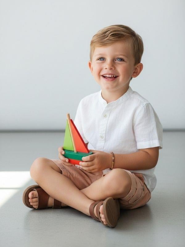 Erkek Çocuk Dokuma Gabardin Kargo Cepli Şort