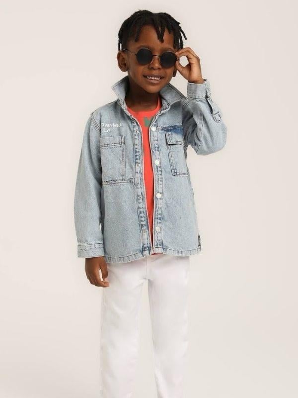 Erkek Çocuk Downhill Yazılı Kot Ceket