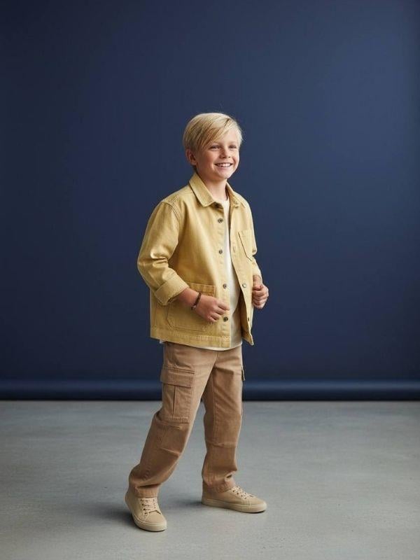 Erkek Çocuk Düğmeli Cep Detaylı Ceket