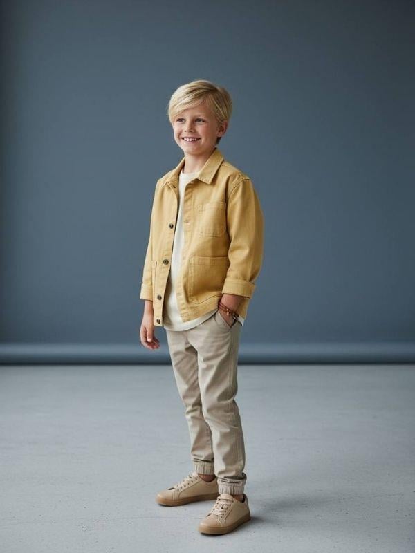 Erkek Çocuk Düğmeli Cep Detaylı Ceket