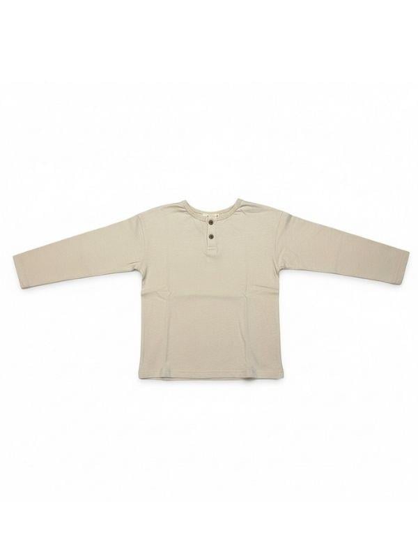 Erkek Çocuk Düğmeli Pamuklu İnce Uzun Kollu T-shirt