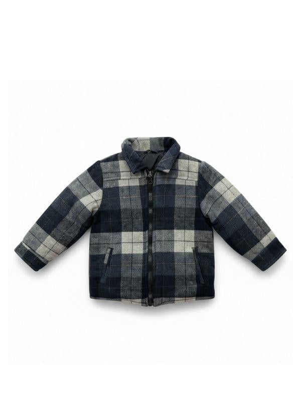 Erkek Çocuk Ekose Çift Taraflı Mont