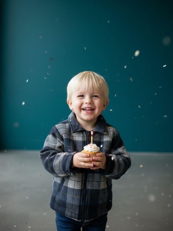 Erkek Çocuk Ekose Çift Taraflı Mont