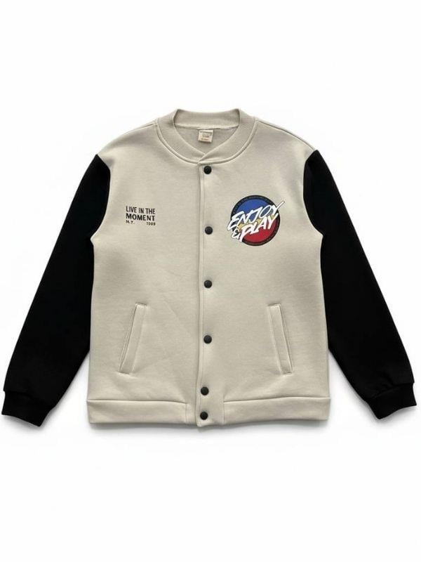 Erkek Çocuk Enjoy Play Yazılı Şardonlu Kolej Hırkası