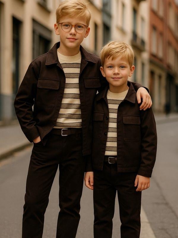 Erkek Çocuk Fermuarlı Cep Detaylı Tasarım Ceket