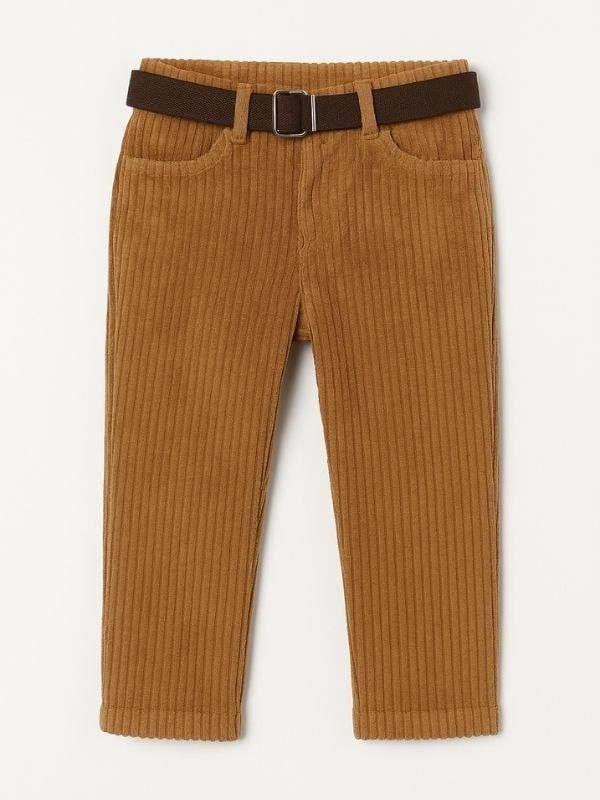 Erkek Çocuk Fitilli Kadife Kemerli Pantolon