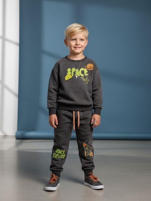 Erkek Çocuk Gezegen Baskılı Eşofman Takım