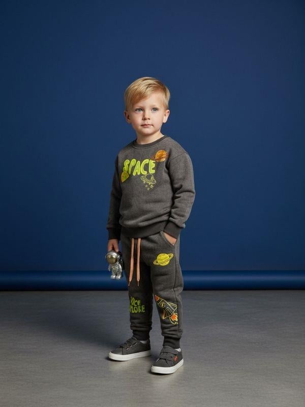 Erkek Çocuk Gezegen Baskılı Eşofman Takım