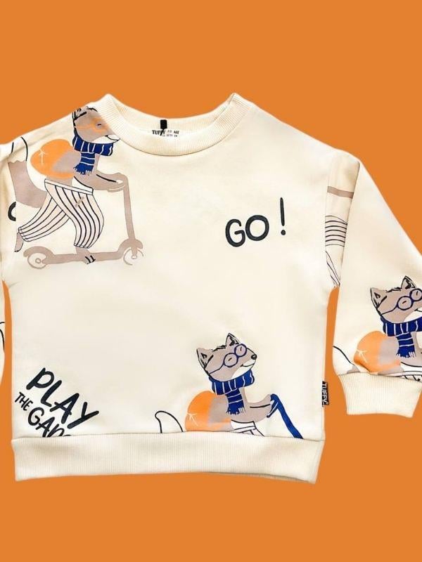 Erkek Çocuk Go! Yazılı Sweatshirt