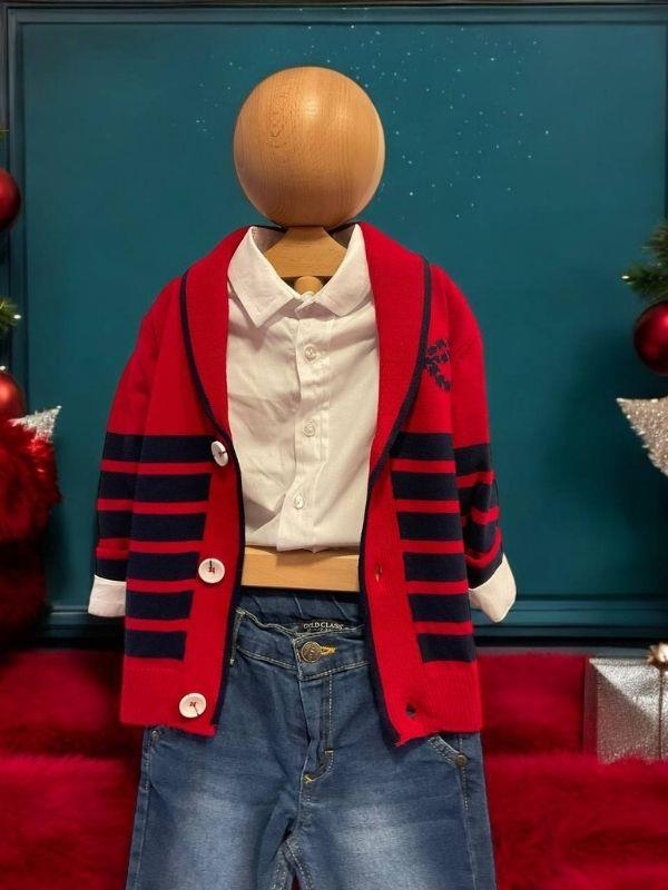 Erkek Çocuk Gömlek Hırkalı Jean Şık Takım