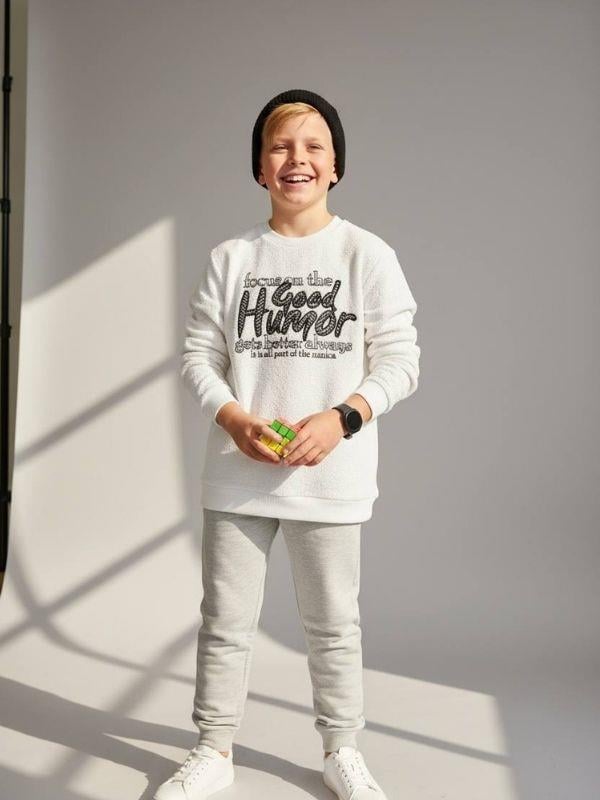 Erkek Çocuk Good Humor Yazılı Uzun Kollu İnce Triko T-shirt