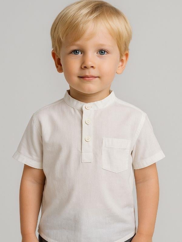 Erkek Çocuk Hakim Yaka Kısa Kol Gömlek