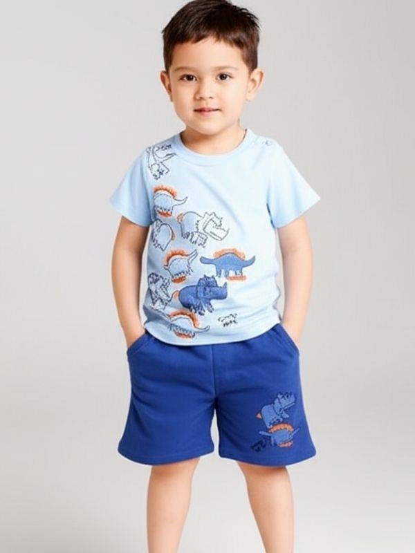 Erkek Çocuk Hayvan Baskılı Şortlu Takım