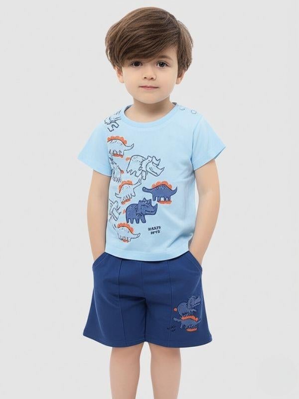 Erkek Çocuk Hayvan Baskılı Şortlu Takım