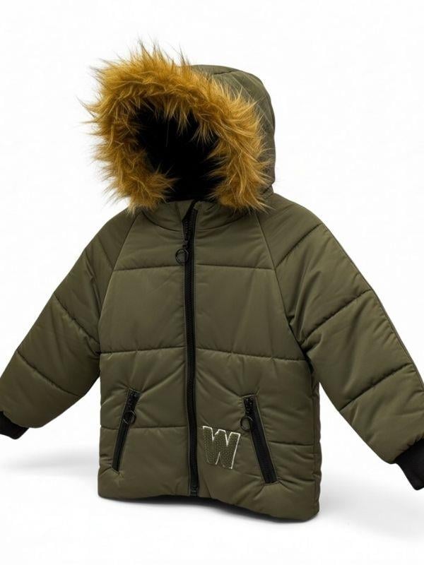 Erkek Çocuk İçi Peluş Kapüşonlu Kürklü Kışlık Kaban