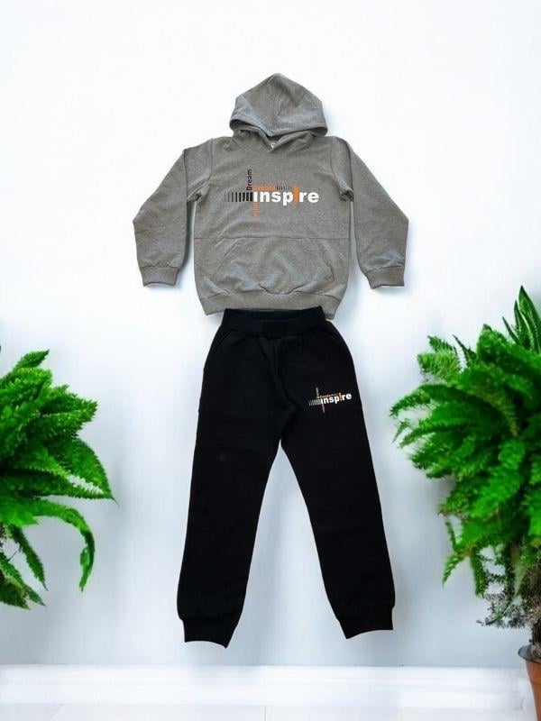 Erkek Çocuk Inspire Yazılı Pamuklu Eşofman Takım