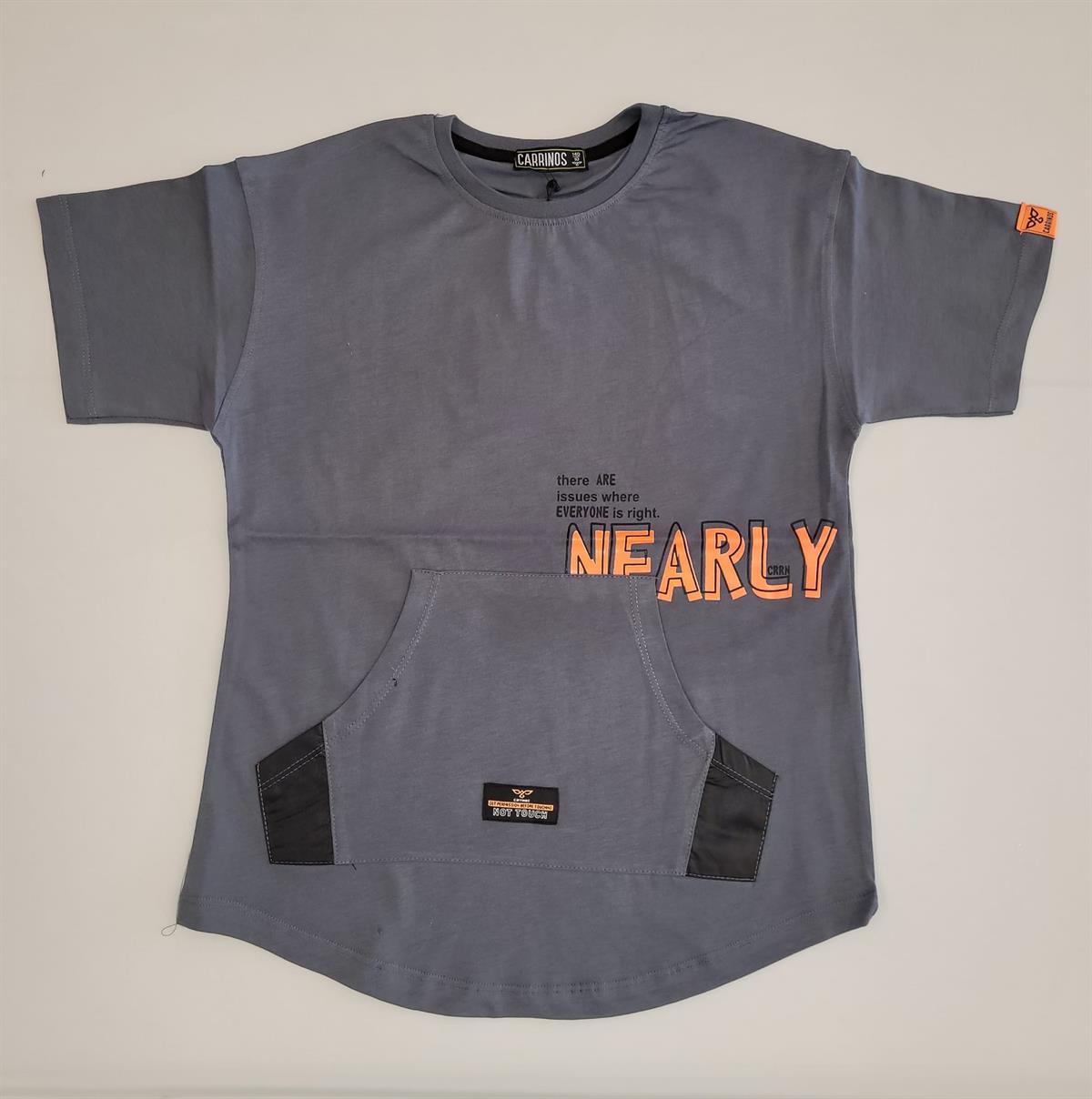 Erkek Çocuk Kanguru Cepli Arkası Yazılı Tshirt