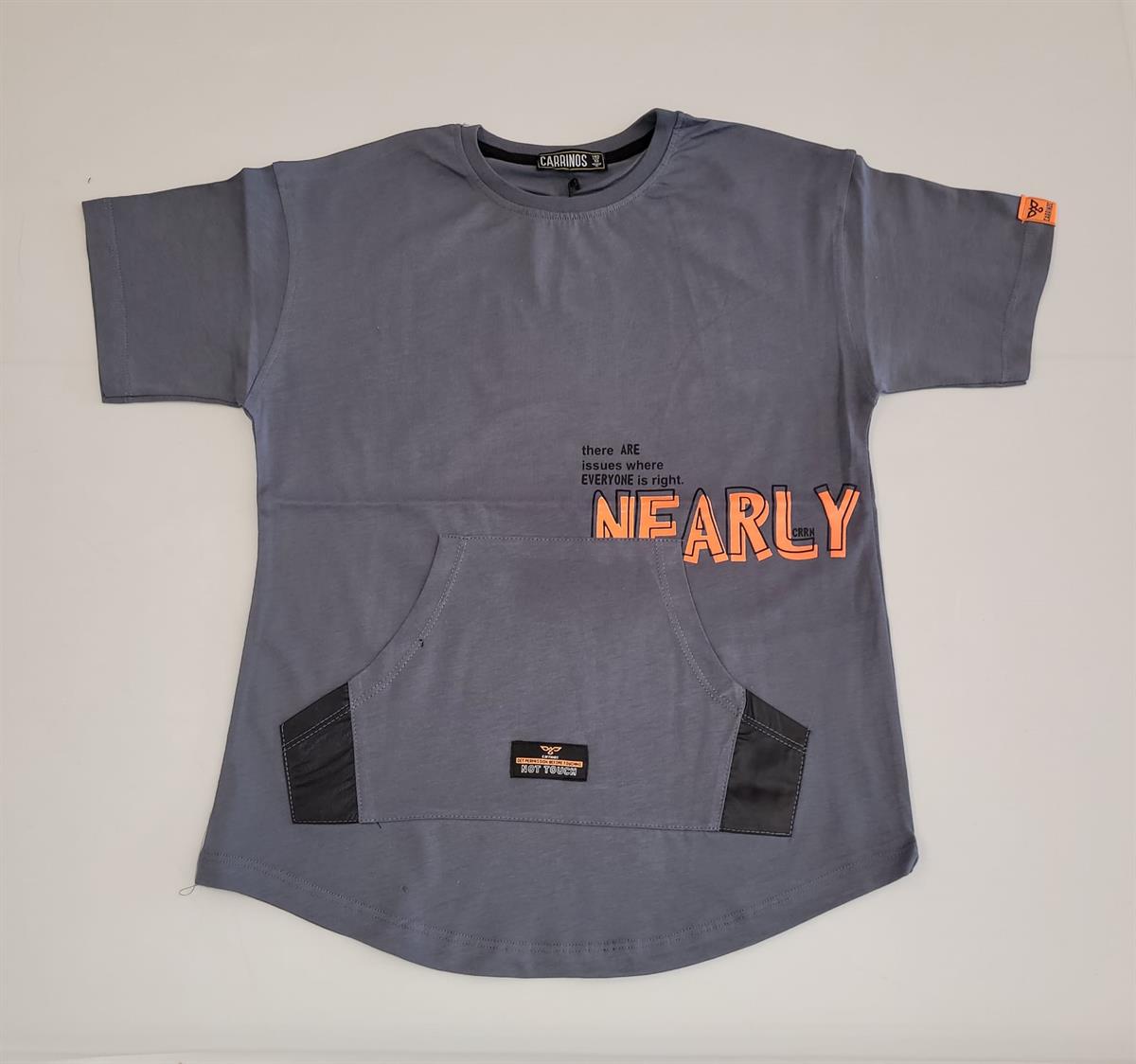 Erkek Çocuk Kanguru Cepli Arkası Yazılı Tshirt