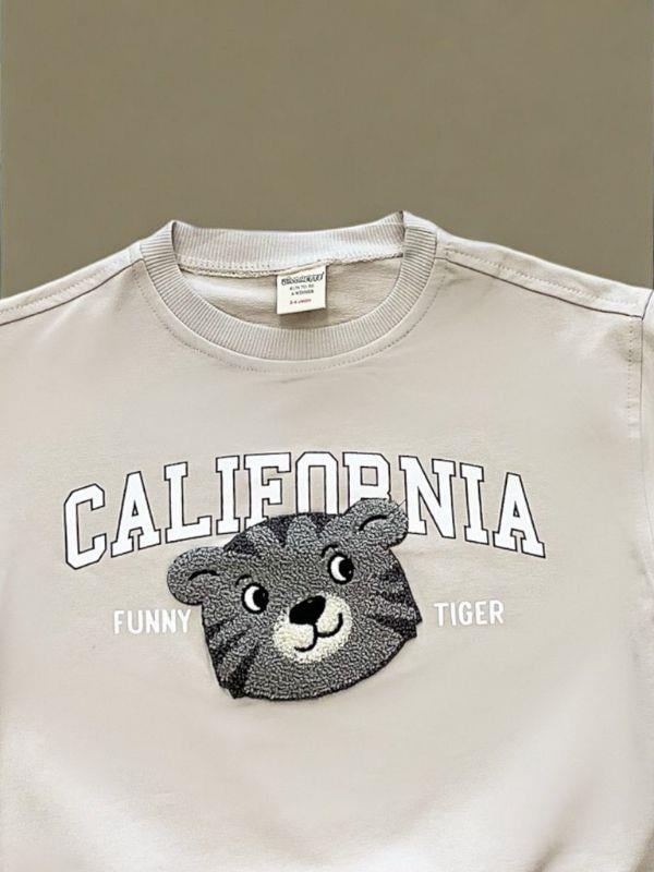 Erkek Çocuk Kaplan Nakışlı Sweatshirt